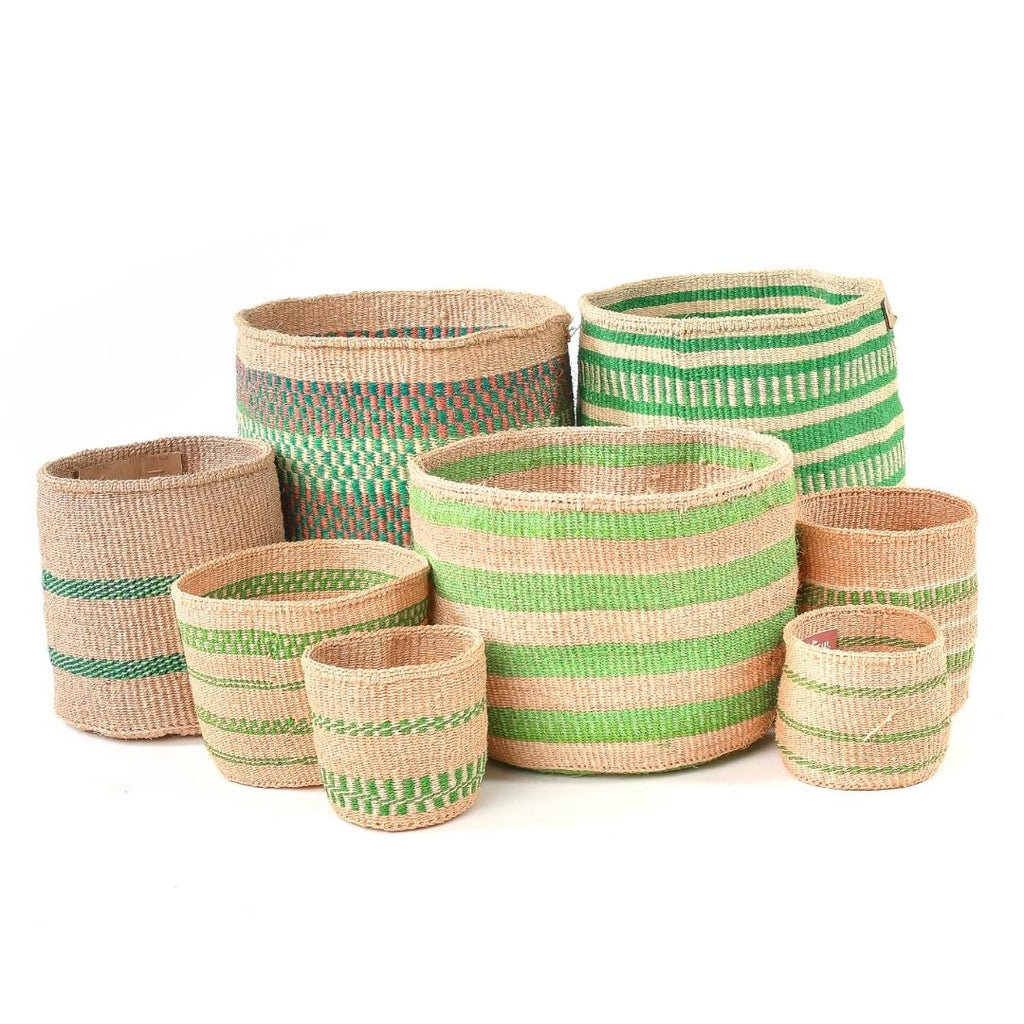 Practical baskets in green