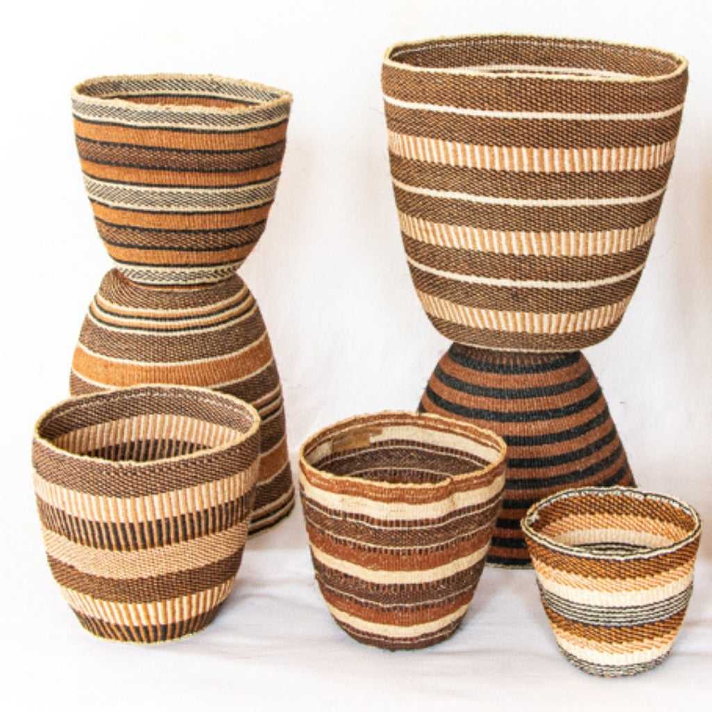 traditional Taita fineweave baskets with natural organic colours