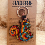 Squirrel keychain . Colourful Maasai beaded keychain.