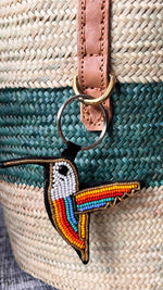 Hummingbird keychain . Colourful Maasai beaded keychain.