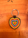 Heart keychain . Colourful Maasai beaded keychain.
