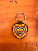 Heart keychain . Colourful Maasai beaded keychain.