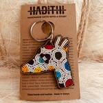 Giraffe keychain . Colourful Maasai beaded keychain.