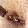 Rhino keychain . Colourful Maasai beaded keychain.