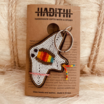Stingray keychain . Colourful Maasai beaded keychain.