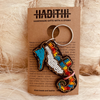 Seahorse keychain . Colourful Maasai beaded keychain.
