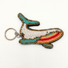 Safari keychain . colourful Maasai beaded . leather and beads .