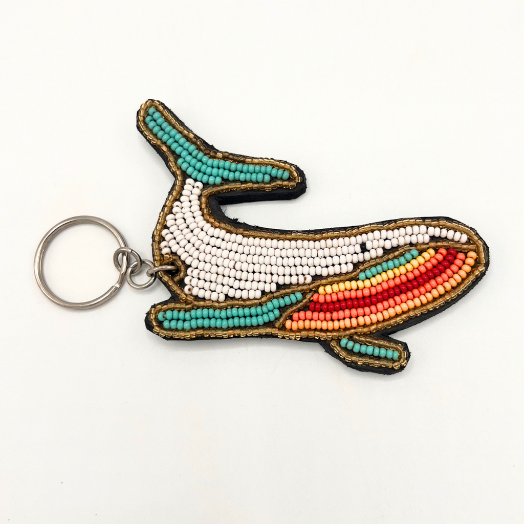Whale keychain . colourful Maasai beaded keychain.
