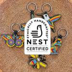 Squirrel keychain . Colourful Maasai beaded keychain.