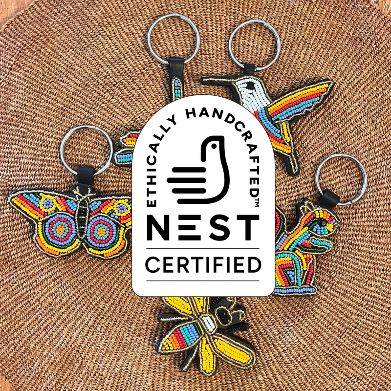 Squirrel keychain . Colourful Maasai beaded keychain.
