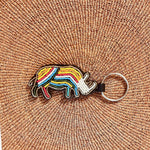 Safari keychain . colourful Maasai beaded . leather and beads .