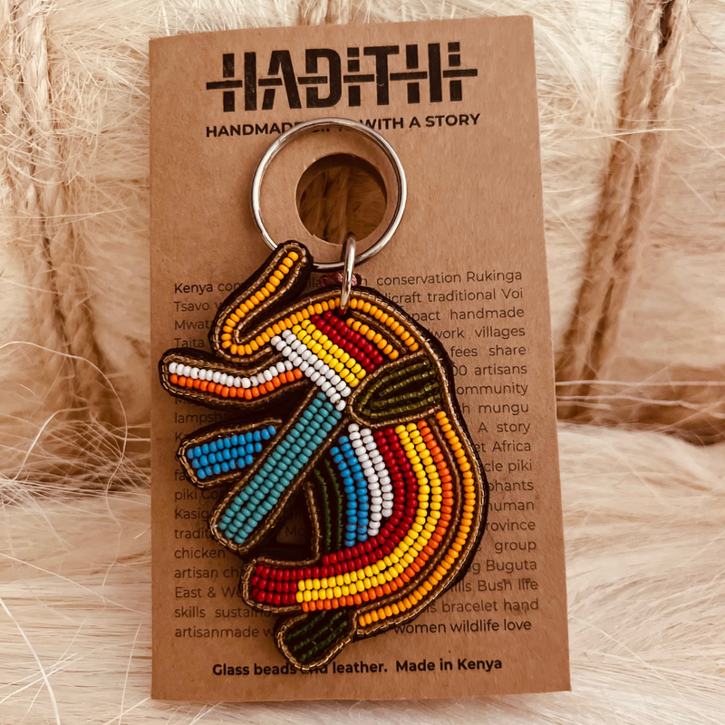 Elephant full body keychain . colourful Maasai beaded keychain.