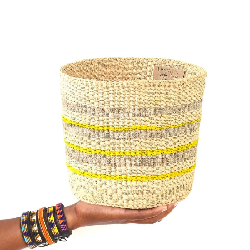 Sisal basket - Practical yellow collection