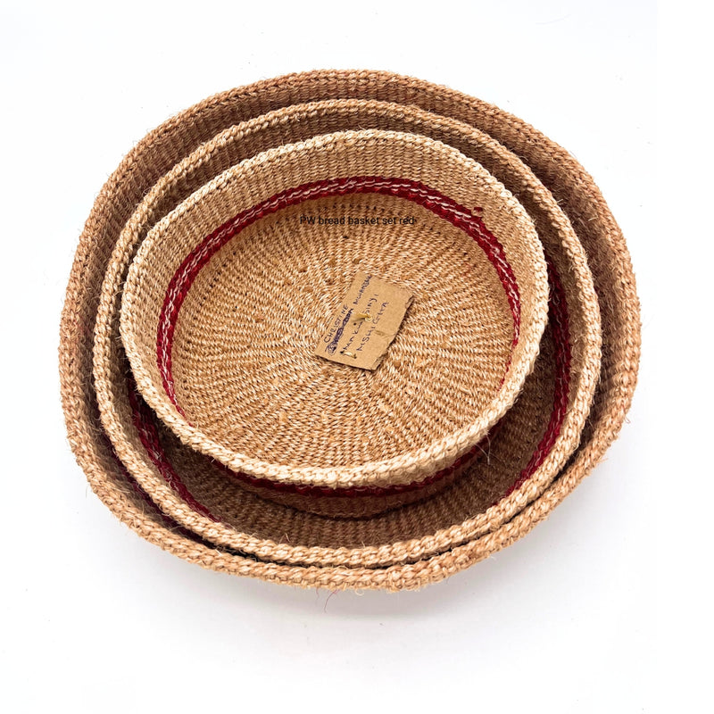 Sisal tray set of three - colourful collection