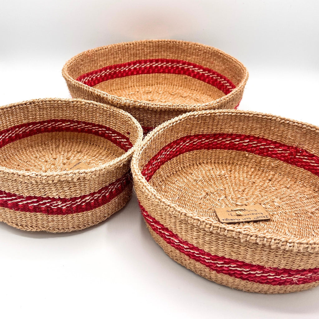 Sisal tray set of three - colourful collection