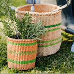 Sisal basket - practical green collection
