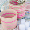 Sisal basket - practical pink collection