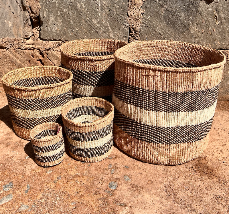 Sisal basket - Zebra design