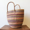 Mwezi shopper . basket bag . leather . sisal . fineweave . one-of-a-kind . 114
