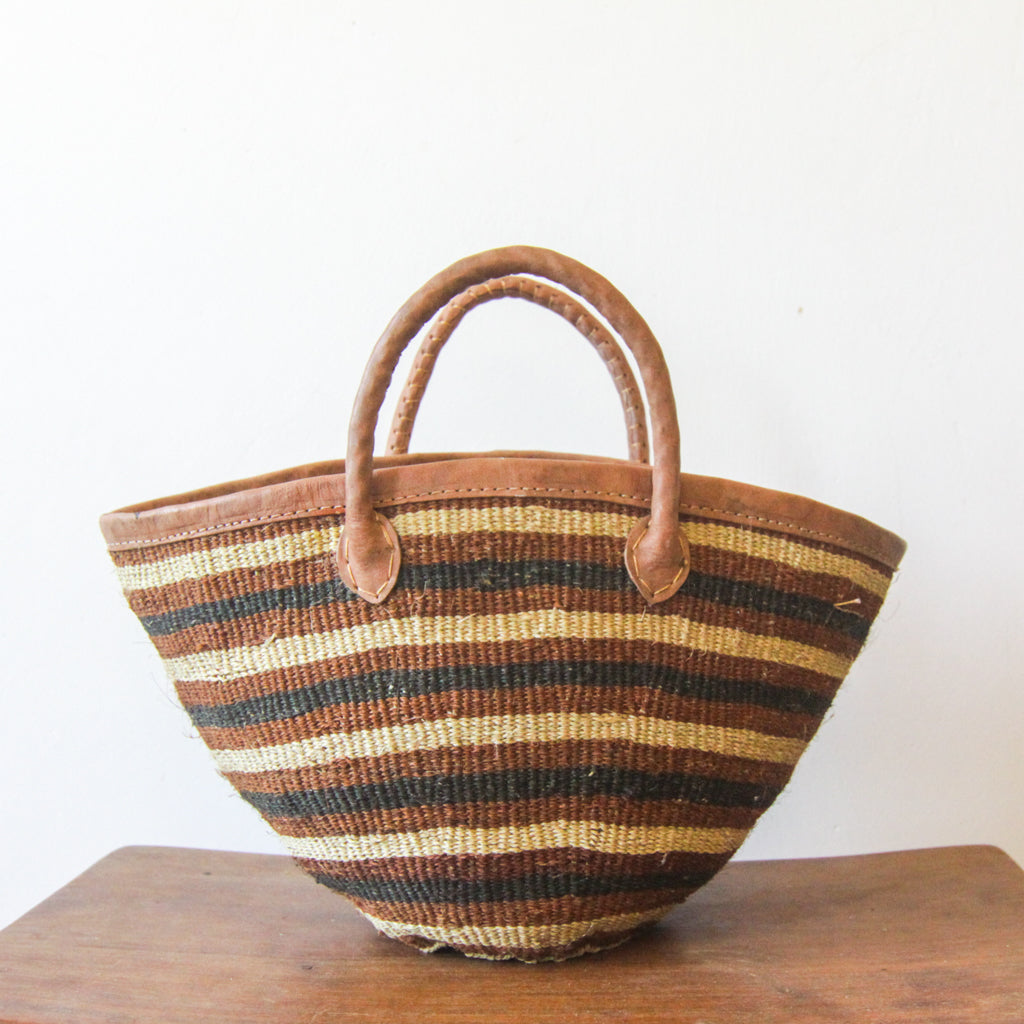 Fineweave Basket & Leather Handbag