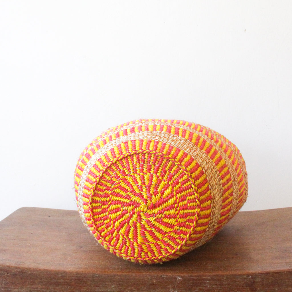 S . basket . sisal . fineweave . colourful . one-of-a-kind . 102