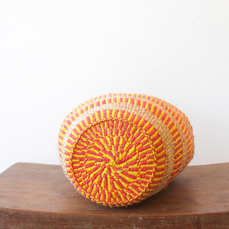 S . basket . sisal . fineweave . colourful . one-of-a-kind . 102