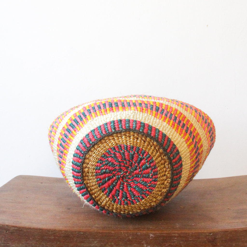 S . basket . sisal . fineweave . colourful . one-of-a-kind . 104
