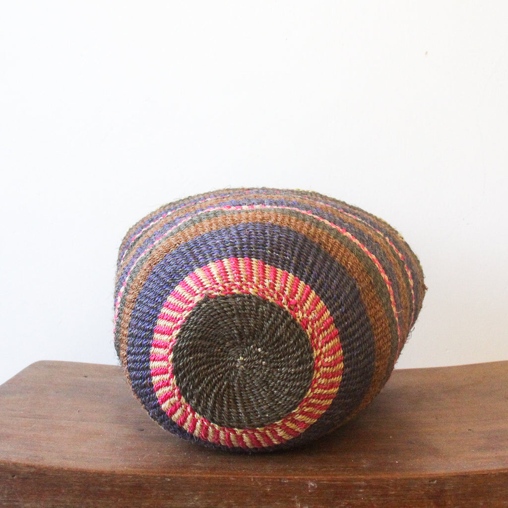 S . basket . sisal . fineweave . colourful . one-of-a-kind . 106