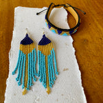 Matchi Matchi set . Maasai bracelet, necklace and earrings. leather and beads .