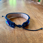 Machwa . Maasai bracelet . leather and beads .